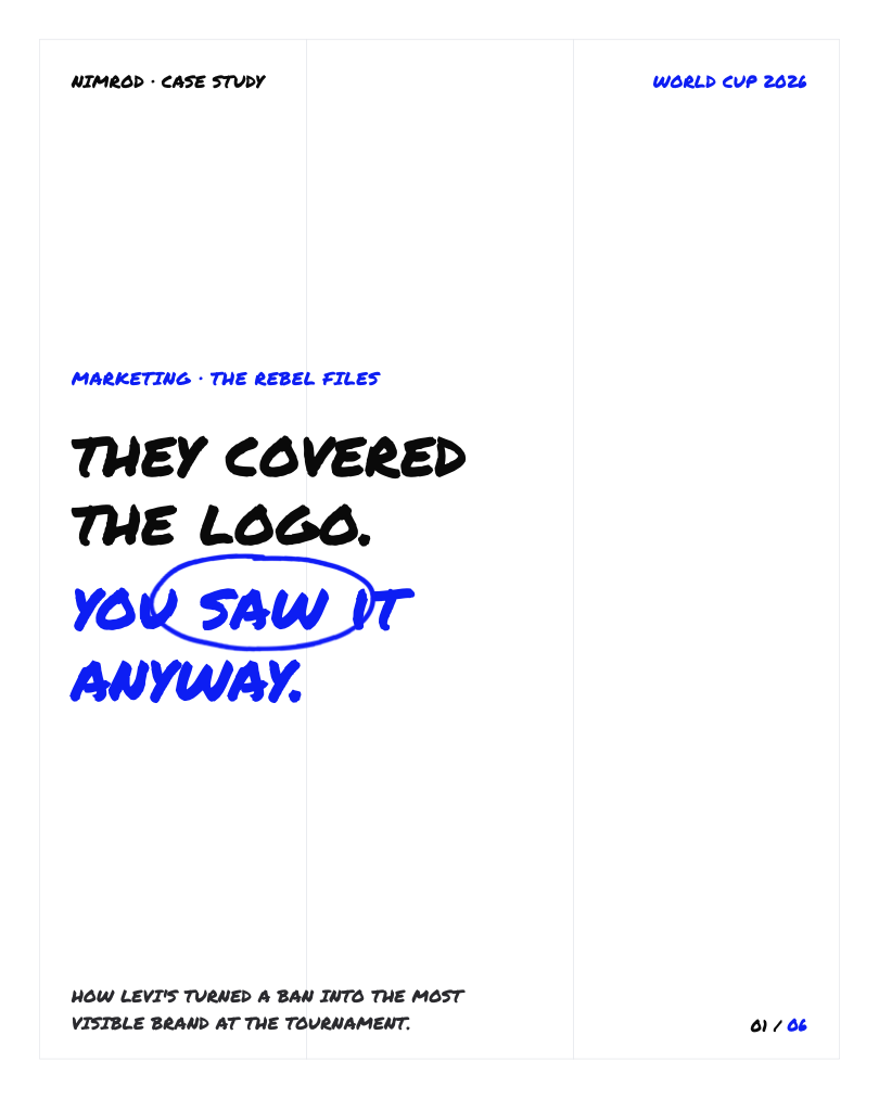 Levi's at the World Cup: they covered the logo, you saw it anyway